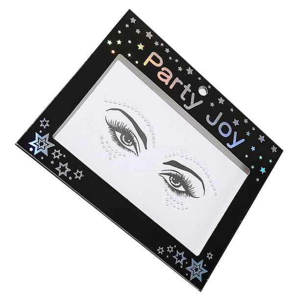 Soidarity Joyas para los ojos, pegatinas de diamantes de imitación, cuentas de cristal sin pegamento, purpurina, maquillaje facial, joyería, Tratamientos faciales HF-112 color perla