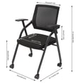 thumbnail image 2 of 2Pcs Stackable Conference Room Chairs with Wheels, Heavy Duty Folding Office Chair with Rebound Lumbar Support - Ergonomic Rolling Guest Chairs for Training, Waiting Area, Portable & Space Saving, 2 of 13