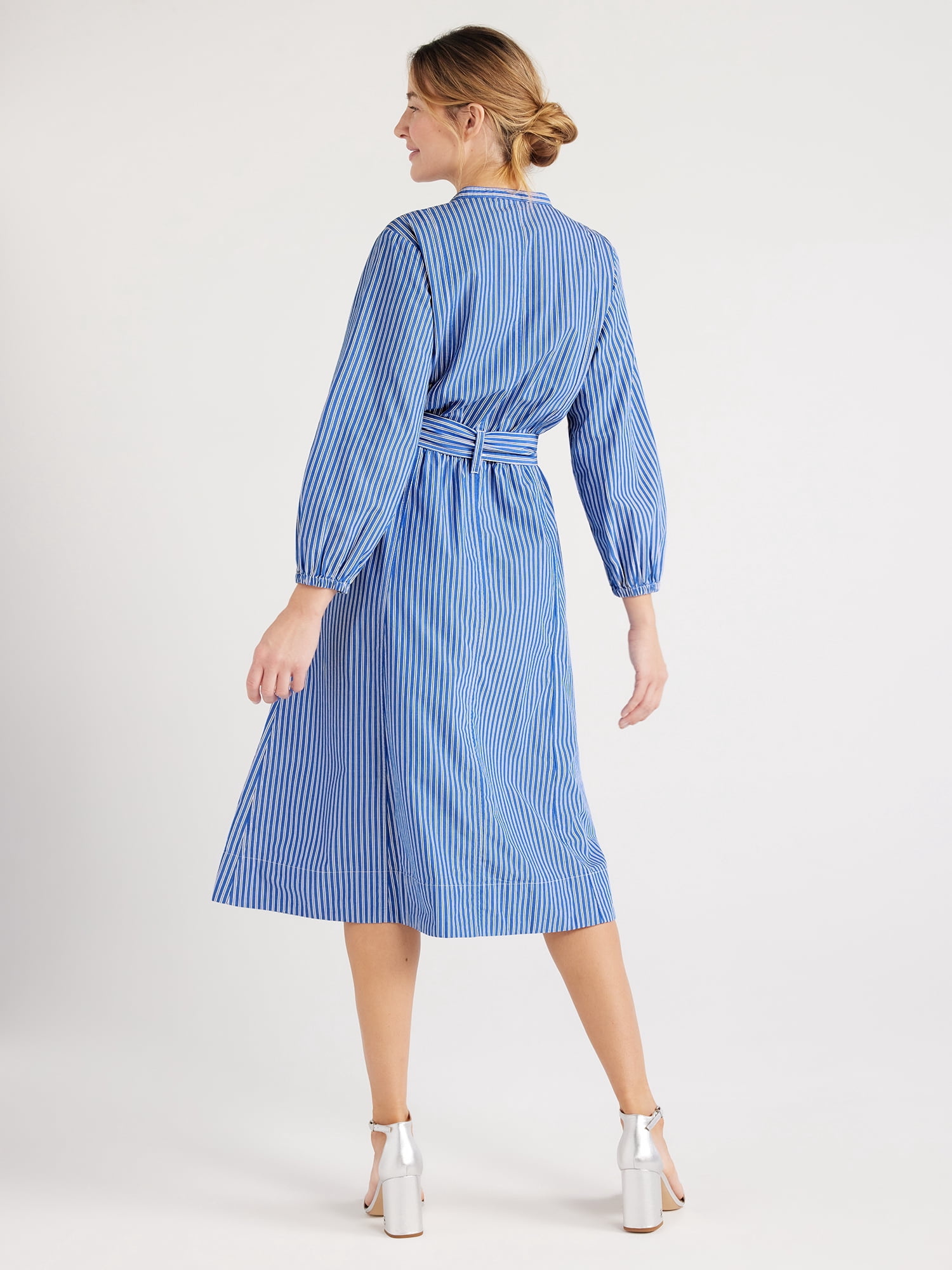 Free Assembly Women’s Belted Midi Dress, Sizes XS-XXXL