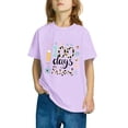 thumbnail image 5 of Frwgonr Boys Girls Graphic Tees Purple Kids 100th Day of School T-Shirt Celebration Top 3-14, 5 of 5