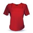 thumbnail image 2 of Blusa de licra fresca y elegante cuello cuadrado Rojo Chica, 2 of 2