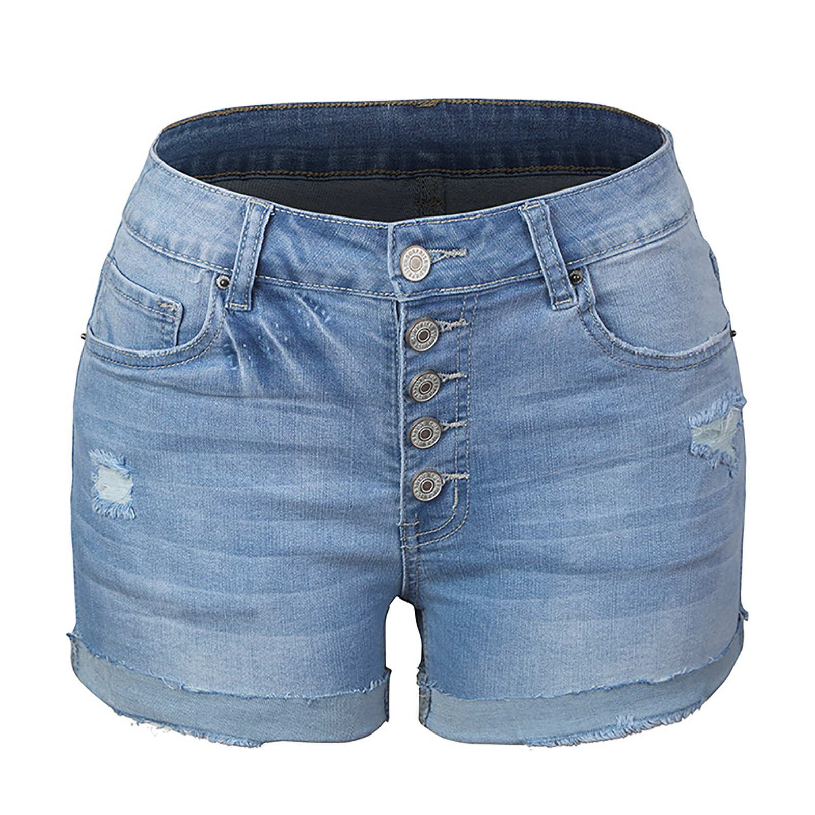 Jeans Shorts for Women Sexy Casual Stretchy Denim Shorts Mid Rise ...