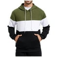 thumbnail image 2 of XFLWAM Mens Hoodies Casaul Long Sleeve Drawstring Pullover Tops Color Block Waffle Knit Hooded Sweatshirt with Pocket, 2 of 9