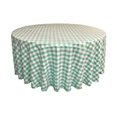 thumbnail image 2 of LA Linen TCcheck120R-MintK44 Nappe à Carreaux Polyester Vichy&44; Blanc & Menthe - 120 Po Ronde, 2 of 3