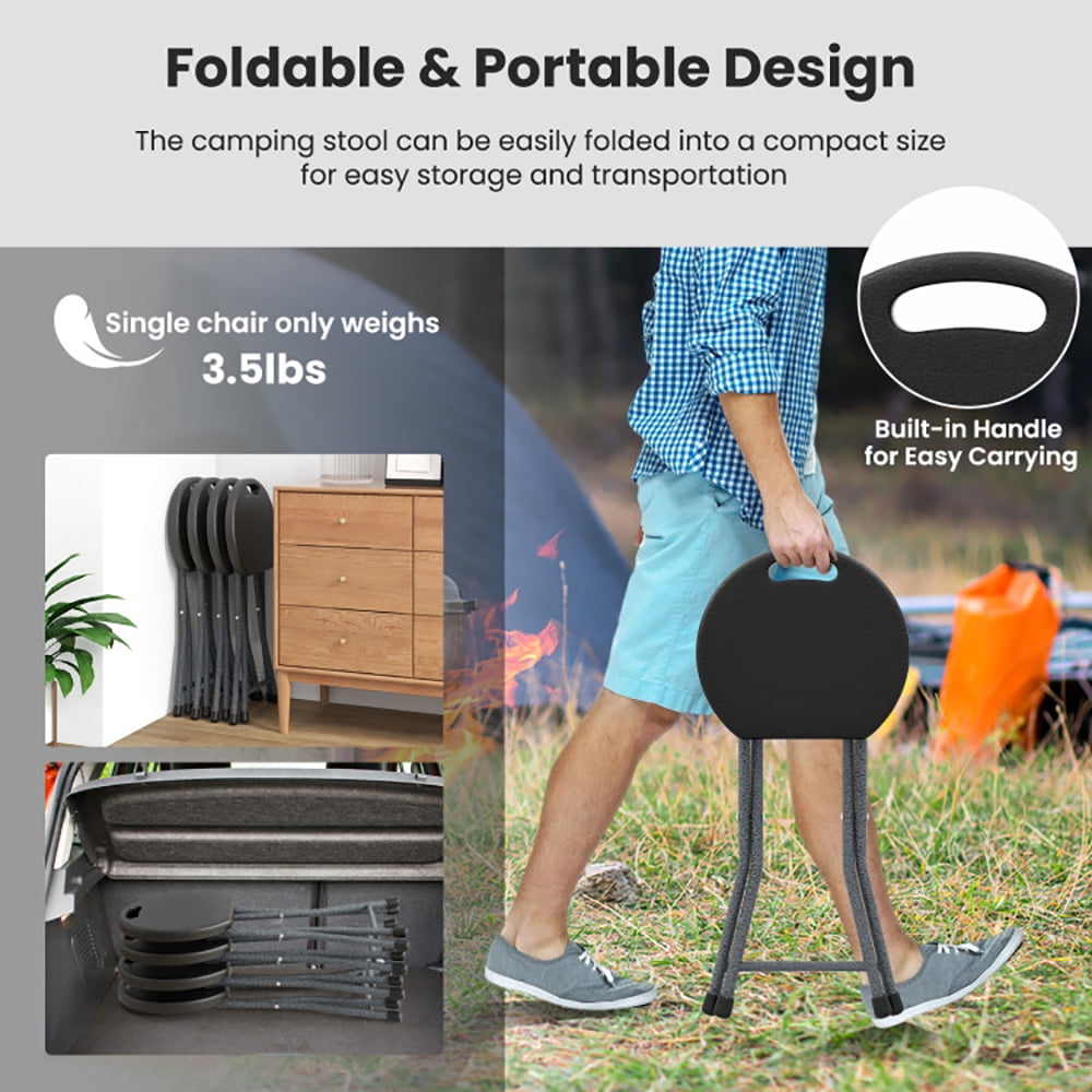Aimee Lii Folding Stool with Built-in Handle for Adults-1 Piece, Portable Chairs for Adults
