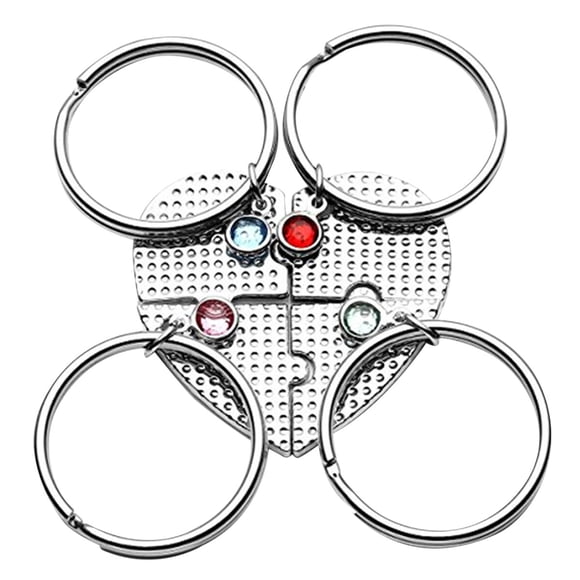 Miangastore 4 Pcs Porte-Clés Pendentifs de Sac en Forme de Cœur pour Couples en Alliage pour Offrir