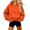 Orange, variant on Dursoulink Casual Hooded Sweatshirt for Women, Oversized Fit, Drawstring Hem, Long Sleeves, Solid Color, Polyester Fabric, for Daily Wear