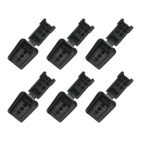 Uxcell 6Pack Nylon Cord End Tips Zipper Pull Cord Stopper Ends Lock (17x14mm, Black)