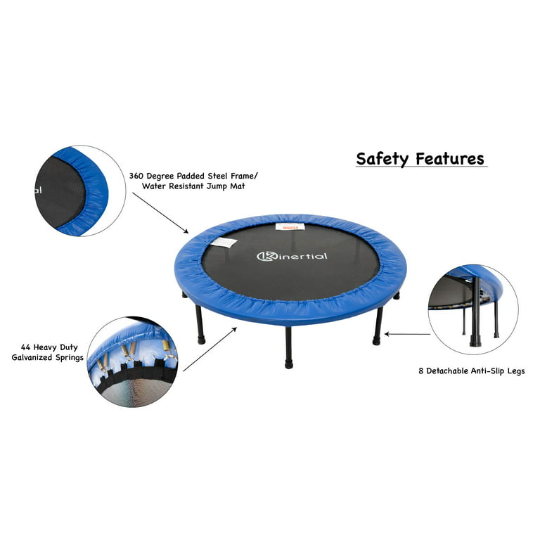 Kinertial 48 Fitness Trampoline for Exercise, Home Gym Rebounder, Max Load  220 lbs 