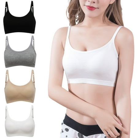 Valcatch 1/3/4 Pack Mini Camisole Bra Wireless Padded Bra with Adjustable Straps for Women Girls Favors