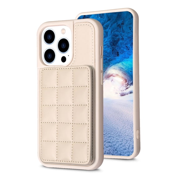 Jiahe Cover for iPhone 13 Pro, Wallet Case with PU Leather Card Holder,Hybrid Shockproof Back Flip Wallet Card Slots Kickstand Phone Protective Cover, beige