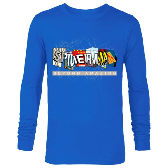 Marvel Spider-Man: Beyond Amazing Multi-Logo - Long Sleeve T-Shirt for Men - Customized-Navy