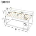 thumbnail image 3 of DreamBuck Bunk Bed Twin over Twin, Solid Wood Twin Floor Bunk Bed with Ladder, Safety Guard Rails, Heavy Duty Bunk Beds for Teens Adults, Space-saving, Noise-Free, White, 3 of 11