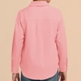 thumbnail image 4 of Back to School Boys Shirt Collared Long Sleeve Button Down Solid T Shirts Active Causal Breathable Quick Dry Dress Shirts, 110, 4 of 5