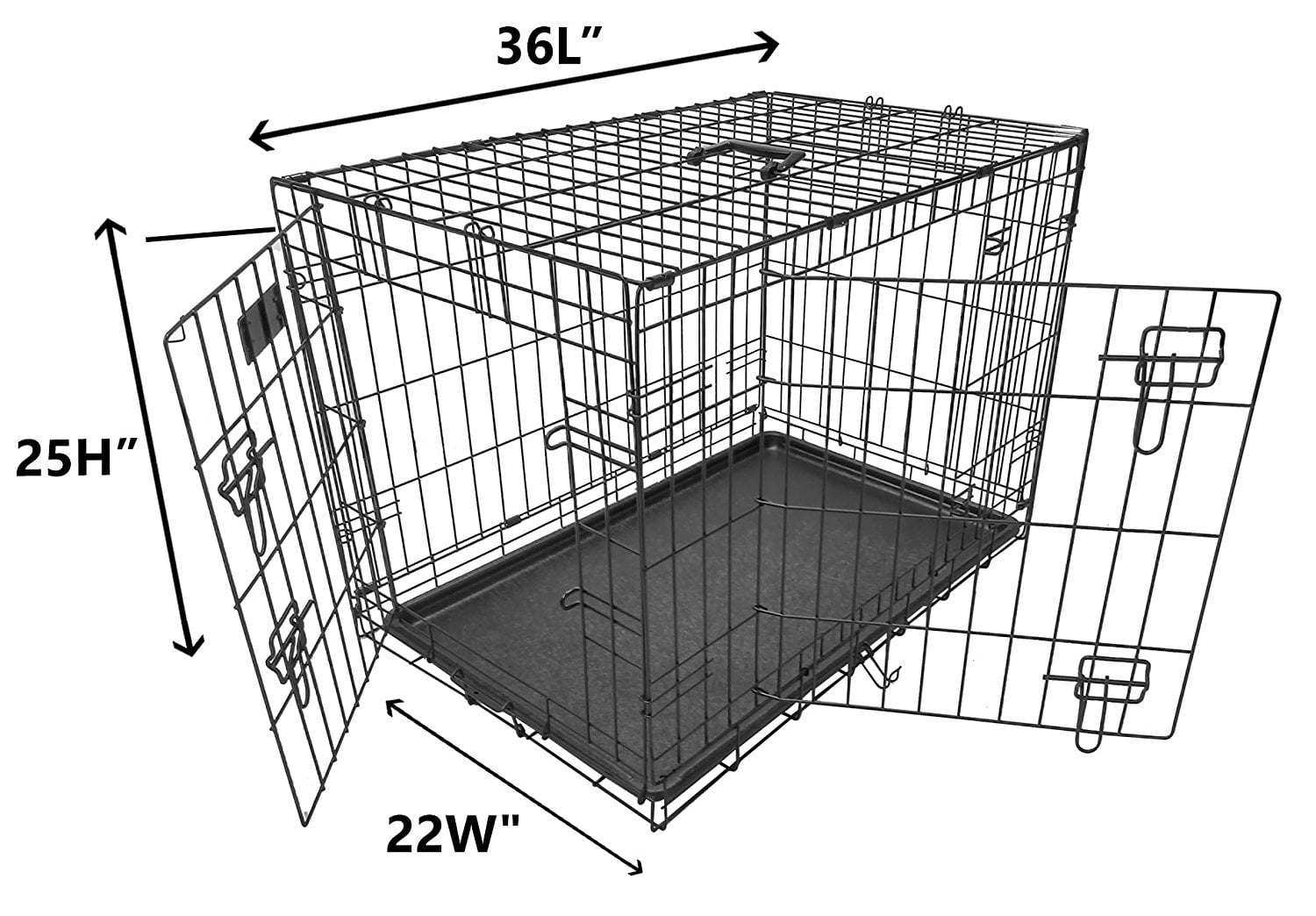 Ultimate Folding Dog Cage Pet Crate High Intensity Heavy Duty Metal