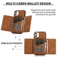 thumbnail image 2 of Decase Leather Wallet Case for iPhone 11 with Kickstand Card Slots Magnetic Button Shockproof Business Style Case For iPhone 11,Brown, 2 of 6