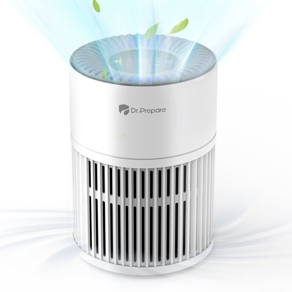 Dr.Prepare DAP02 Air Purifiers for Home, Ultra Quiet HEPA Air Purifier, 360° Air Inlet, Washable Pre-Filter, Sleep Mode, Energy Efficient
