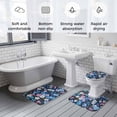 thumbnail image 6 of Pink Blue Floral Bathroom Rugs Set Spring Flower Green Leaf Plant Farmhouse Watercolor Non Slip Absorbent Bath Mats 3 Piece Set with Bathroom Rug, U-Shaped Floor Mat, Toilet Seat Cover Large Size, 6 of 9