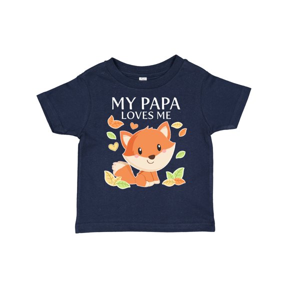 Inktastic My Papa Loves Me- Little Fox Boys or Girls Toddler T-Shirt