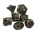thumbnail image 1 of TISHITA 7Pcs Brass Dice Role Playing Dice Role Playing Games for Board Games RPG Black Red, 1 of 6