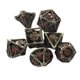 thumbnail image 1 of Juego de 7 piezas de poliedros huecos, ideal para juegos de rol y entretenimiento. Negro rojo, 1 of 6