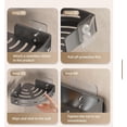 thumbnail image 5 of 3-Tier Corner Shower Shelf No Drilling Adhesive Wall Mounted, Waterproof Bathroom Shower Caddy Organizer, No Hooks Space Saving PP Material Shower Corner Shelf for Bathroom - Gray, 5 of 8