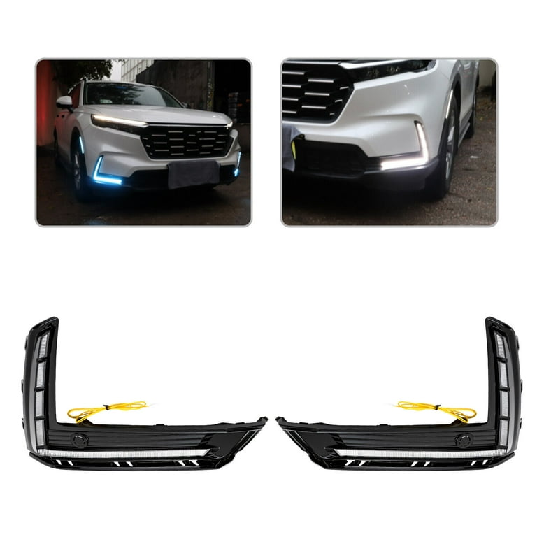 For Honda CR-V CRV 2023 2024 LED DRL Daytime Running Light Fog Lamp Turn  Signal New Black