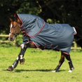 thumbnail image 1 of Amigo Bravo 12 Plus Turnout Blanket (250g Medium, 150g Hood), Navy (Red/Blue Trim), Size: 87, 1 of 5