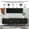 thumbnail image 2 of Kidkapers Contemporary TV Console: 67" Modern TV Stand with 2 Drawers, 2 Cabinets, 5 Champagne Legs, Black, 2 of 5