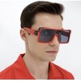 thumbnail image 3 of Women Sunglasses Fashion Flat Lens Square Red, 3 of 10