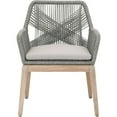 thumbnail image 2 of Intricate Rope Weave Arm Chair with Removable Cushion, Set of 2, Gray- Saltoro Sherpi, 2 of 5