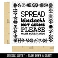 thumbnail image 2 of Floral Border Spread Kindness Not Germs Please Wash Your Hands Self-Inking Rubber Stamp Ink Stamper - Red Ink - Small 1 Inch, 2 of 7