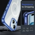 thumbnail image 6 of JETech Magnetic Case for iPhone 15 6.1-Inch Compatible with MagSafe Wireless Charging, Shockproof Phone Bumper Cover, Anti-Scratch Clear Back (Dark Blue), 6 of 6
