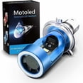 thumbnail image 1 of Bombilla LED H4 con ojos de ángel, HS1 6400LM DC 12V Faro para motocicleta, azul, paquete de 1, 1 of 5