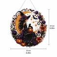 thumbnail image 2 of Double Sided Black Cat Moon Diamond Art Hanging Ornament, Halloween DIY Diamond Painting Kit with Pumpkin Bat Floral, Fall Decor Pendant for Wall Door Home Party Display, 2 of 4