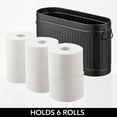 thumbnail image 3 of mDesign Decorative Metal Toilet Paper Stand with Storage for 6 Rolls  - Black, 3 of 7