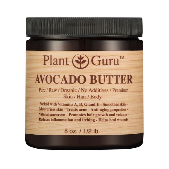 Mantequilla Corporal de Aguacate 8 oz. puro, fresco, natural, prensado en frío. Piel Cabello Uñas Hidratante Cremas DIY Bálsamos Lociones Jabones.