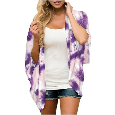 

Trench Coats for Women faux Leather Jacket Women Womens Flowy Kimono Cardigan Open Front Dress Printed Chiffon Blouse Loose Tops Womens Cardigan Sweaters Clearance Varsity Jacket Women Purple L