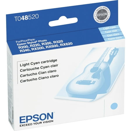 Epson  EPST048520S  T0485 Cyan Ink Cartridge  1 Each Get outstanding printing results with the Epson Light Cyan Ink Cartridge. This ink cartridge comes with Inkjet technologies that offer superior image quality with smudge  water  and fade resistance. You can use this cartridge with all Epson printer models. This comes with the  go green  concept in mind and hence can be reused and recycled. In addition  it prints tremendous light cyan color printouts for you