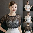 thumbnail image 4 of TIERPOP Womens Embroidery Floral Lace Shawl Wrap Wedding Bridal Bolero Flapper Cover Up See-Through Prom High Low Shrug Cape Tulle Jacket, 4 of 13