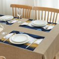 thumbnail image 3 of Blue Marble Gold Wave Pattern Summer Placemats Table Placemats Set Of 4-Linen Kitchen Washable Placemats Table Mats 11.8"x17.7" Non-Slip Heat Resistant, 3 of 6