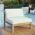 thumbnail image 2 of Modway Bayport Outdoor Patio Teak Armless in Natural White, 2 of 6