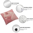 thumbnail image 4 of BANET  Faux Fur Striped Throw Pillow Covers Ultra Soft Shaggy Plush Pillow Cases Standard/Queen Size Decorative Fluffy Pillowcases Pillow Shams with Zipper Closure(Standard,Blush Pink) White, 4 of 5