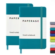 PAPERAGE Lined Pocket Journal, 2 Pack, (Turquoise), 160 Pages, 3.7” x 5.6”