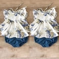 thumbnail image 3 of Nouveau-né Bébé Fille Hauts Floraux Robe Shorts Pantalons Vêtements Ensembles, 3 of 4