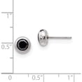 thumbnail image 3 of Stainless Steel Polished 5mm Bezel Black Cz Stud Post Earrings (6.86 X 6.88) Made In China sre1073, 3 of 5