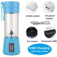 thumbnail image 3 of Smoothie Maker, Personal Blender Stand Mixer with 6 Stainless Steel Knives, Juicer USB Rechargeable and 380ML Capacity, Suitable for Families, Camping and Sports, 3 of 6