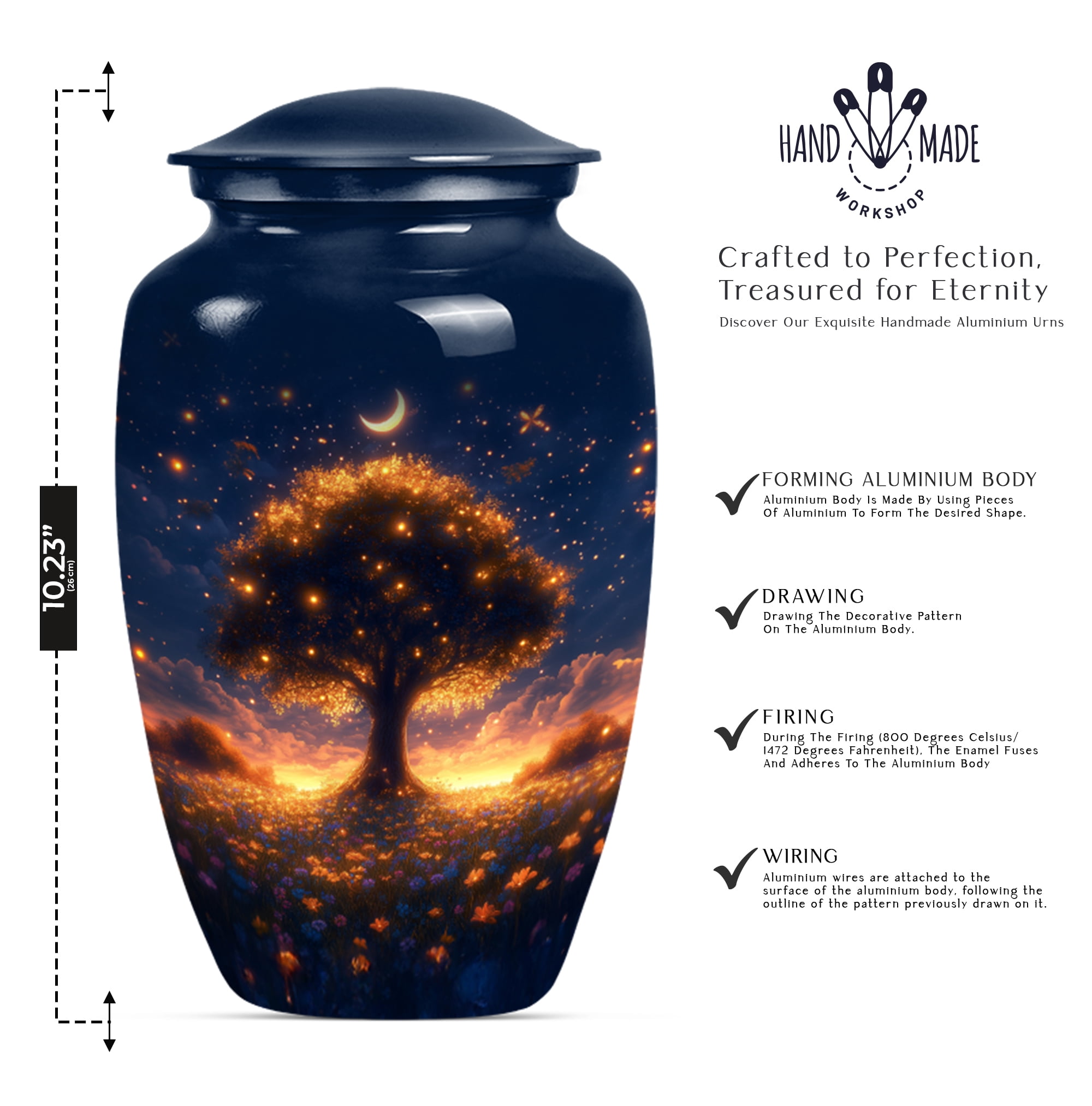 Tree of life Urn for Ashes for Men, Burial Urn for Ashes for Women, Urns for Human Ashes Adult Man, Cremation Urns for Adult Ashes Women(Size - 10inch 1Pcs, 3inch 2Pcs)