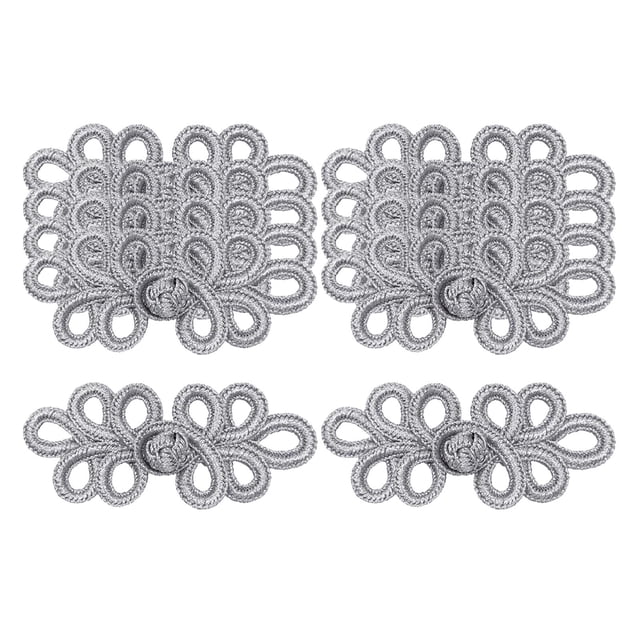 Botones de nudos chinos Zulema Sujetadores de cierre de botón de costura mano Flatback plata