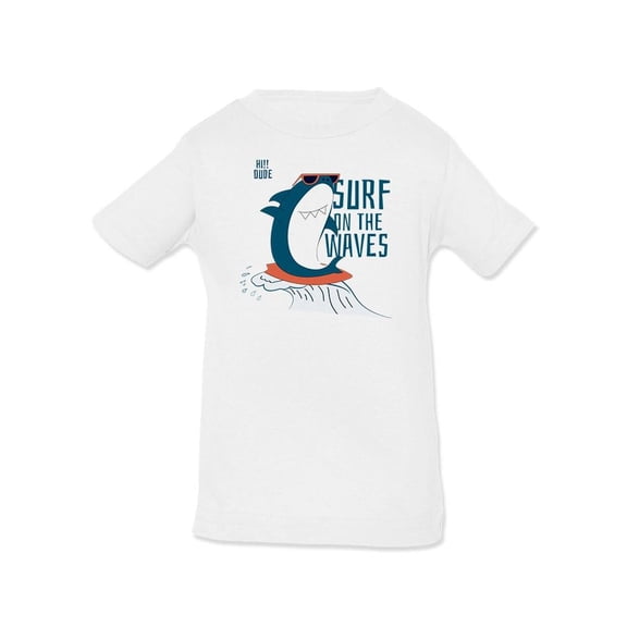 Shark Surfing The Waves T-Shirt Infant -Image by Shutterstock,  6 Months